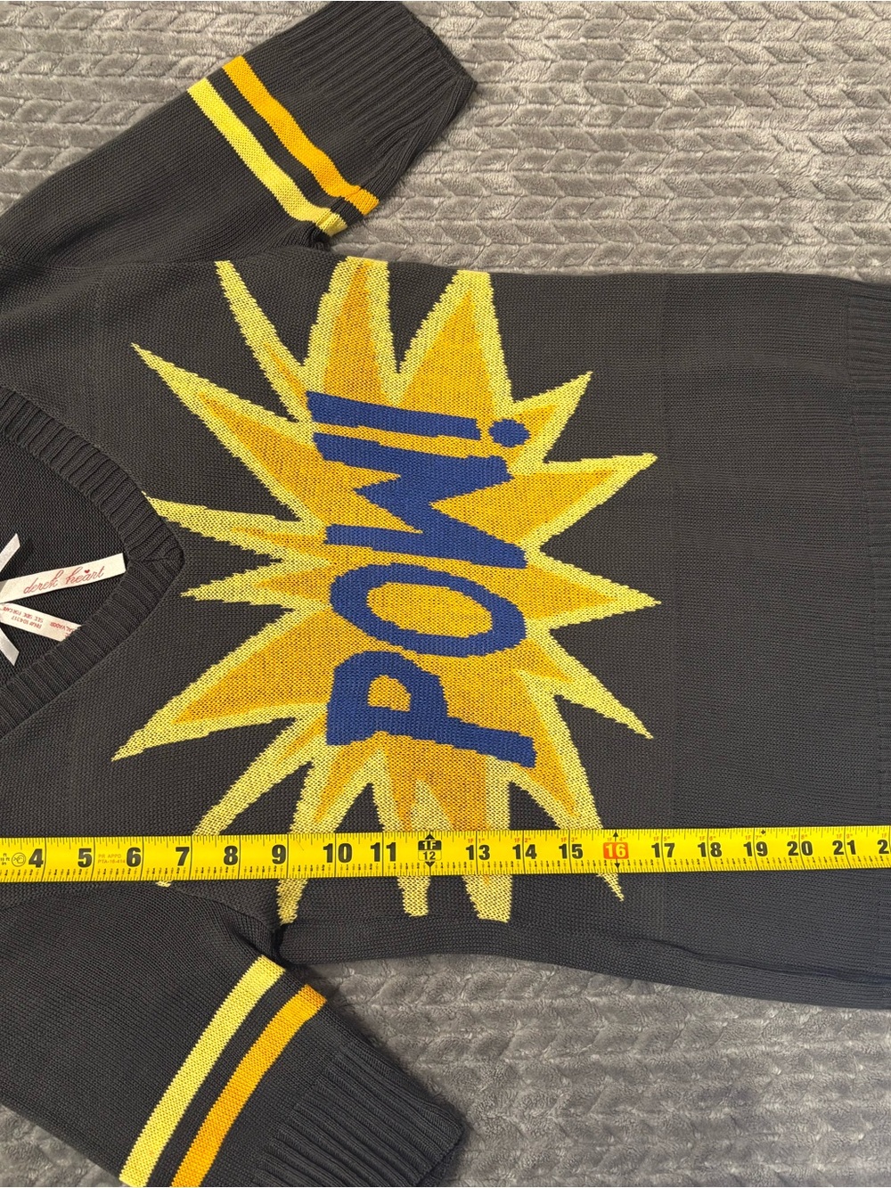 Derek Heart Y2K POW Comic Pop Art Sweater L - Picture 6 of 7